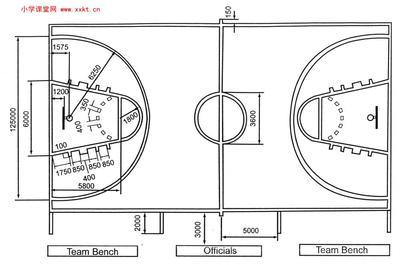 标准篮球场尺寸(标准篮球场尺寸平面图cad)